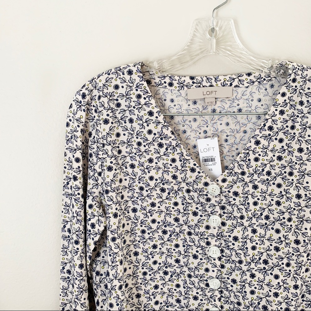 FLORAL BUTTON DOWN PEPLUM BLOUSE